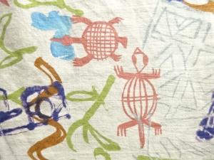 アンティーク　抽象模様肩裏 本場村山泥大島紬男物羽織